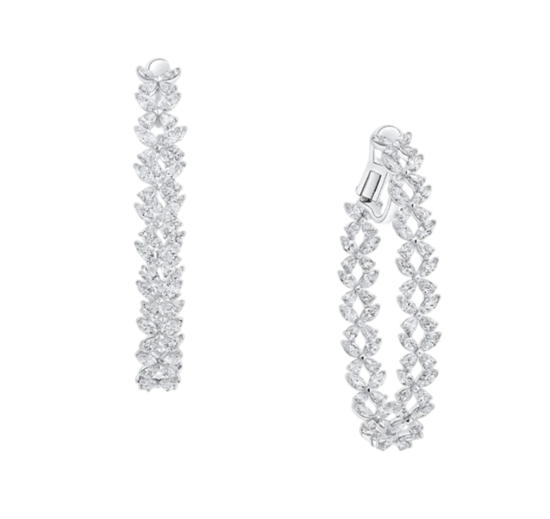 GRAFF Classic Butterfly Diamond Oval Hoop Earrings RGE1984 1