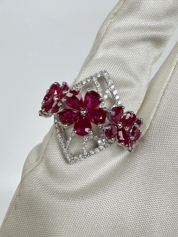 RalfDiamonds RUBY FLOWER RING (SIZE 55) RDR1501 3