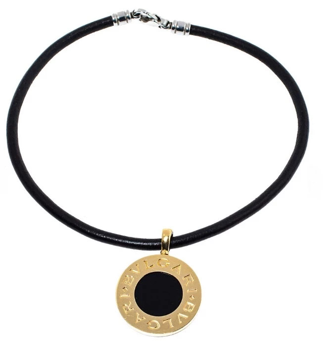 Bvlgari BVLGARI BLACK ONYX REVERSIBLE YELLOW GOLD AND STEEL PENDANT 348528 2