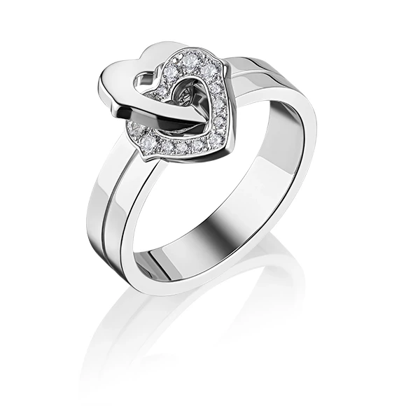 TWO HEARTS MOTIF RING