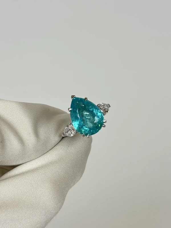 Earrings without a brand PARAIBA TOURMALINE 8.46 CT RING, MOZAMBIQUE ( GRS/GIA ) NN8.46 4