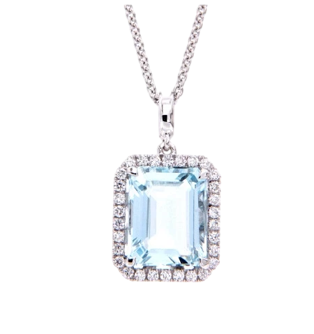 CRIVELLI Aquamarine and Diamond Necklace 372-3573-C-BIS 1