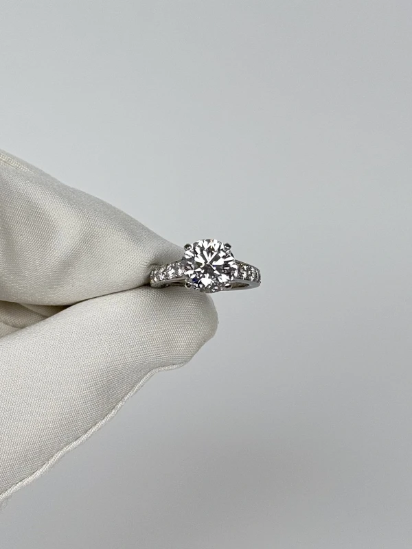 De Beers ROUND DIAMOND 3.08 CT FLAWLESS/D RING (NEW) B47823 2