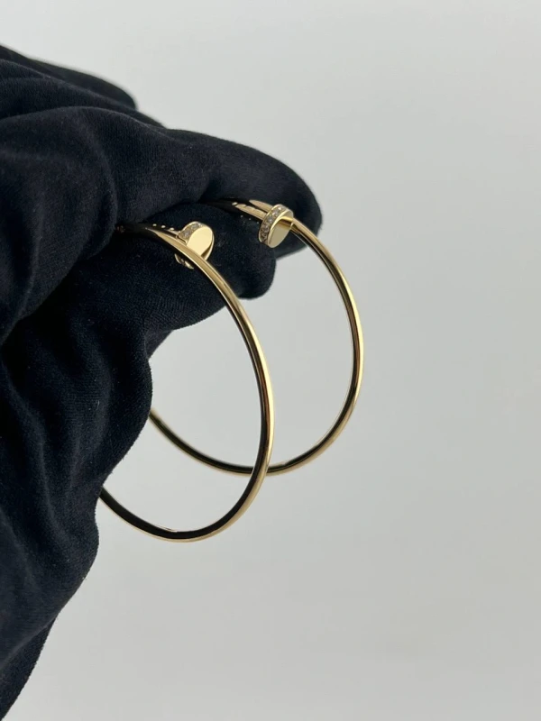 Cartier Juste un Clou hoop earrings, large model, diamonds B8301225 8