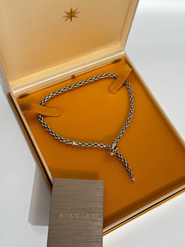 Bvlgari HIGH JEWELLERY SERPENTI ONYX AND DIAMONDS NECKLACE N3576 2