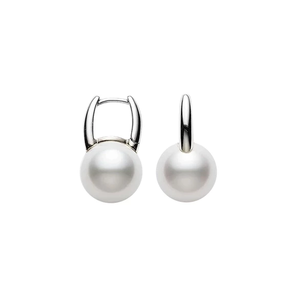 CLASSIC ELEGANCE EARRINGS - WHITE SOUTH SEA AND WHITE GOLD