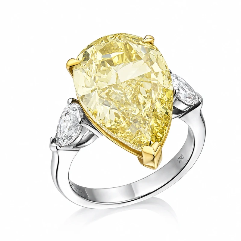 PEAR DIAMOND 10.02 CT Y to Z/VS2 RING (GIA)