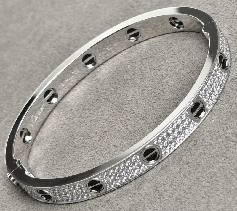 Cartier LOVE DIAMOND-PAVED, CERAMIC BRACELET (SIZE 18) N6032418 3