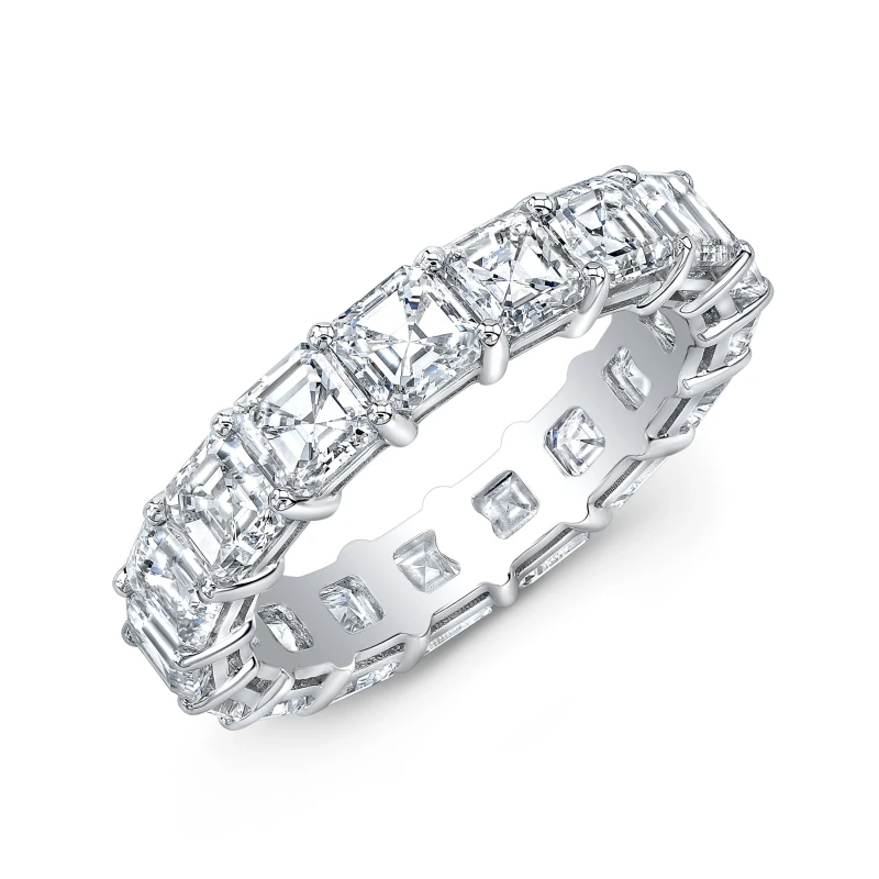 ETERNITY ASHER DIAMOND 8.00 CT F-G/VVS1-VS2 RING (SIZE 51) GIA