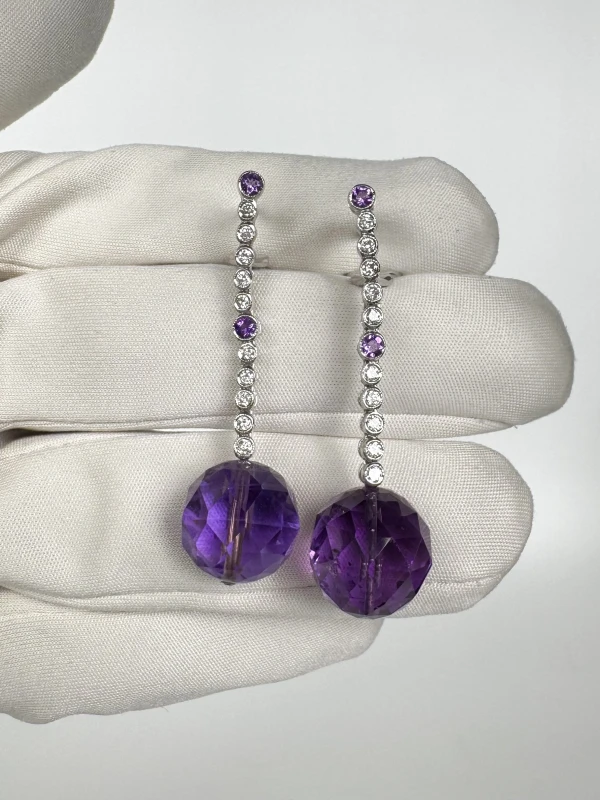 Adler AMETHYST AND DIAMONDS EARRINGS adler2806 3
