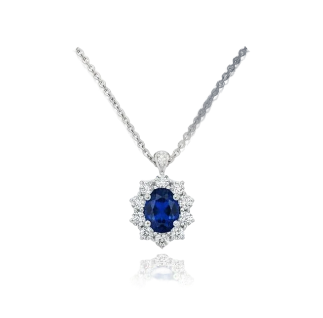 CRIVELLI Колье с сапфиром 0.92ct и бриллиантами 0.5ct 024-G0530-B 1