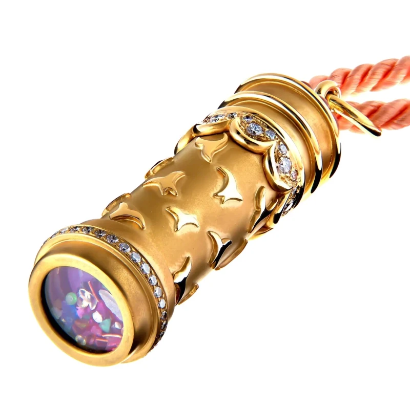 Harry Winston Jacques Timey Diamond Coral Vintage Kaleidoscope Pendant HWK 1