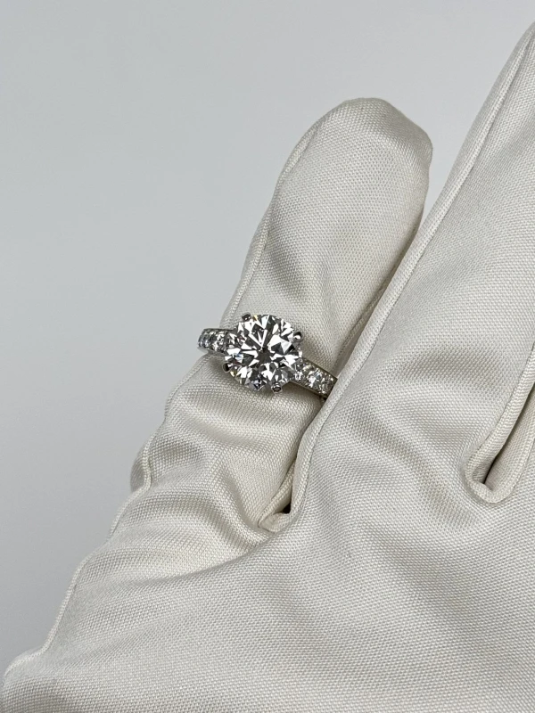 De Beers ROUND DIAMOND 3.08 CT FLAWLESS/D RING (NEW) B47823 5