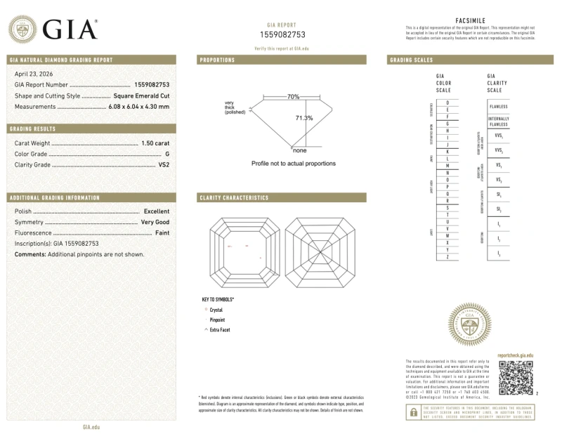 Earrings without a brand ASSCHER DIAMOND 1.50-1.50 CT G/VS2 EARRINGS (GIA) NN1.50-1.50CT G/VS2 3