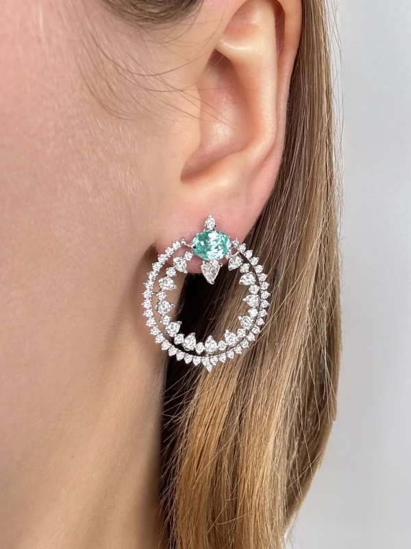 Earrings without a brand PARAIBA 4.96 CT & DIAMOND SET NN.PAR 5