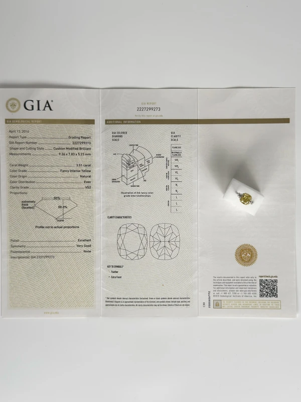 No name КОЛЬЦО 9.01 CT FANCY YELLOW/VVS2 9.01 CT FANCY YELLOW/VVS2 6