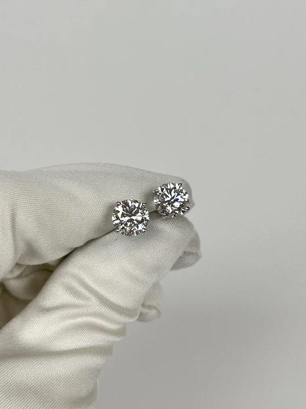 СЕРЬГИ NO NAME ROUND DIAMOND 2.20-2.18 CT F/SI1-SI2 EARRING (NEW) NN2.20-2.18 CT F/SI 3