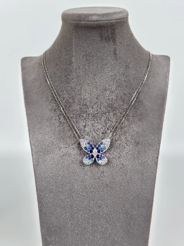 Graff Butterfly Sapphire, Tourmaline and Diamond Pendant RGP870 5