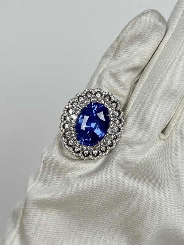 СЕРЬГИ NO NAME КОЛЬЦО С САПФИРОМ 15.46 CT CORNFLOWER 15.46 CT  CORNFLOWER 5