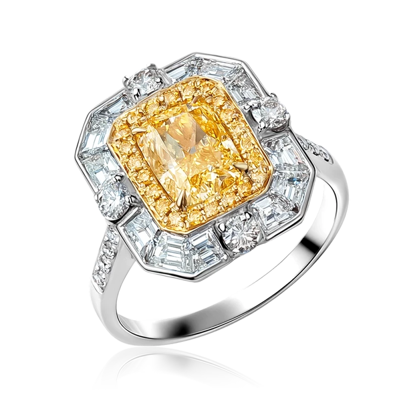 СЕРЬГИ NO NAME DIAMOND RING 2.01 ct FANCY YELLOW/ SI2 (GIA) 2.01FY