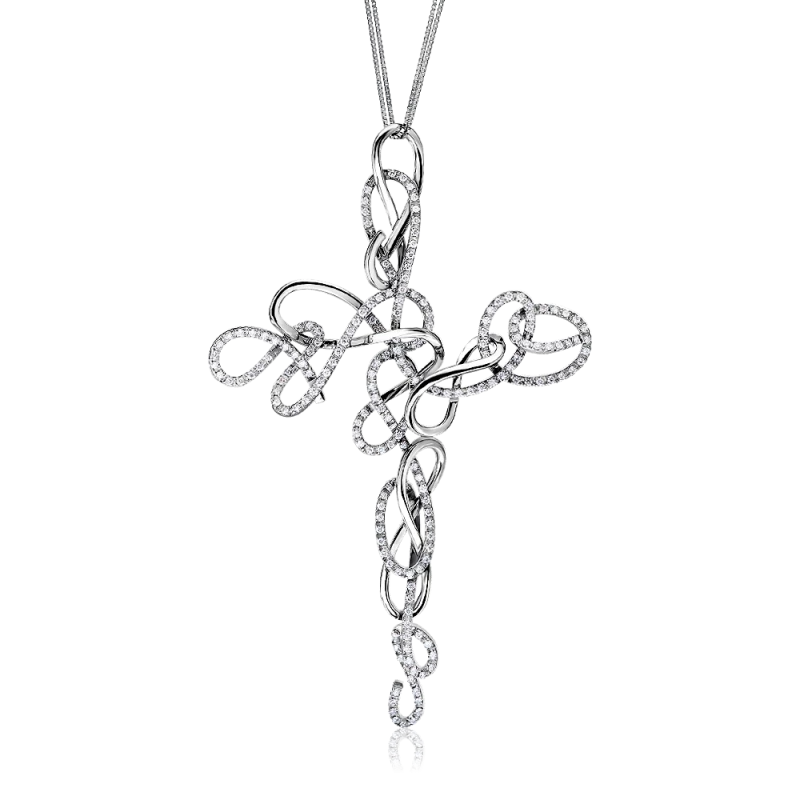 WHITE GOLD AND DIAMOND CROSS