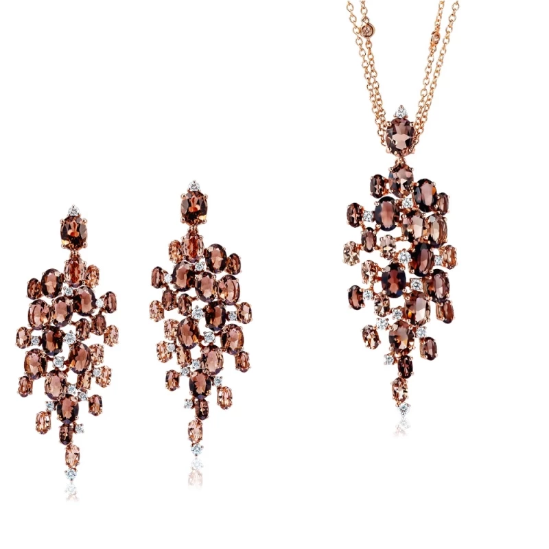 DAMIANI КОМПЛЕКТ С КВАРЦЕМ И БРИЛЛИАНТАМИ DAMIANI SET