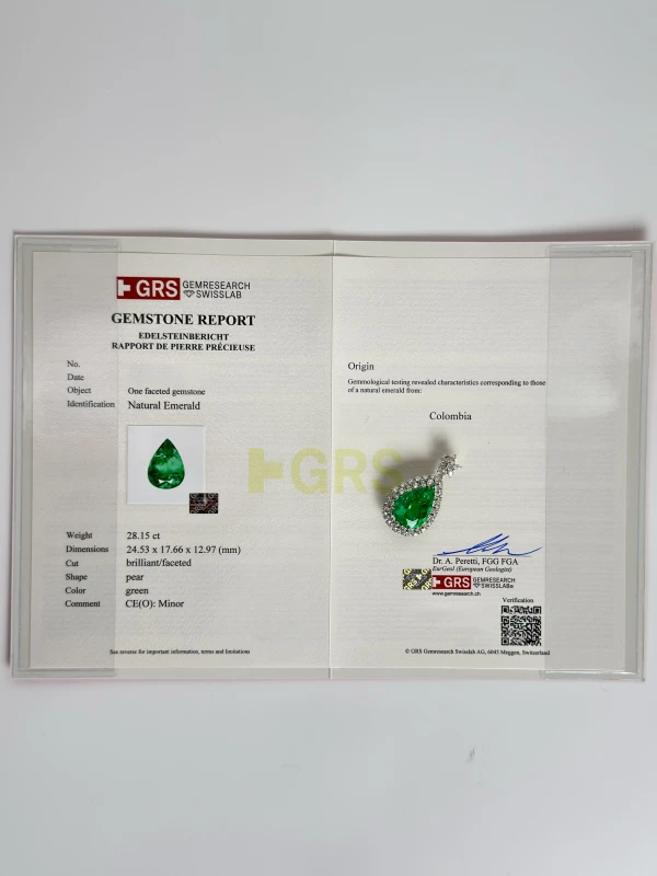 СЕРЬГИ NO NAME COLOMBIA EMERALD 28.15 CT GREEN NECKLACE (GRS) NN28.15 6