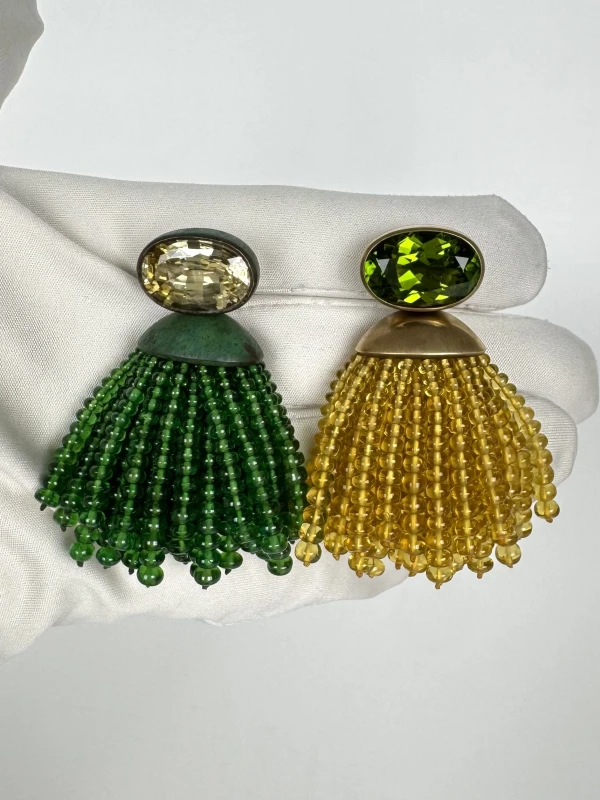 MULTI-GEM TASSEL EARRINGS HMR 6