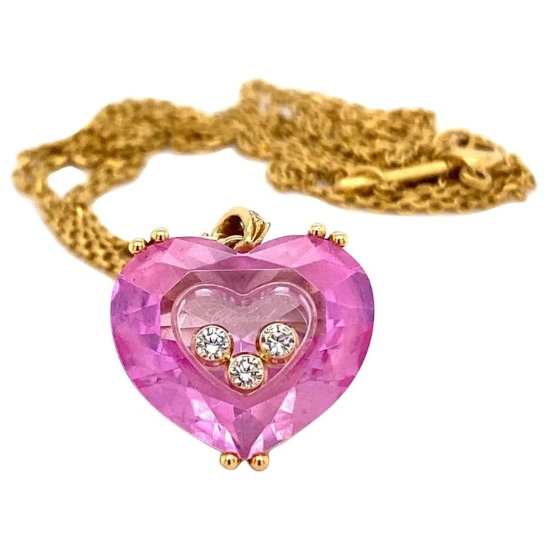 SO HAPPY PENDANT. PINK CRYSTAL HEART