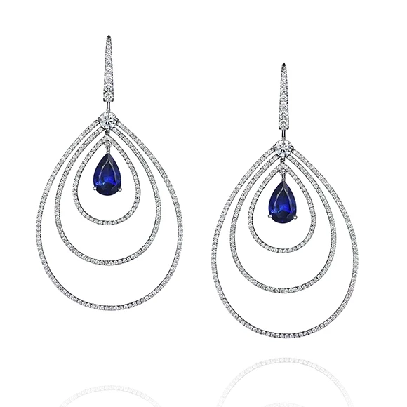 DIAMOND SURROUNDS AND FRENCH WIRES EARRINGS