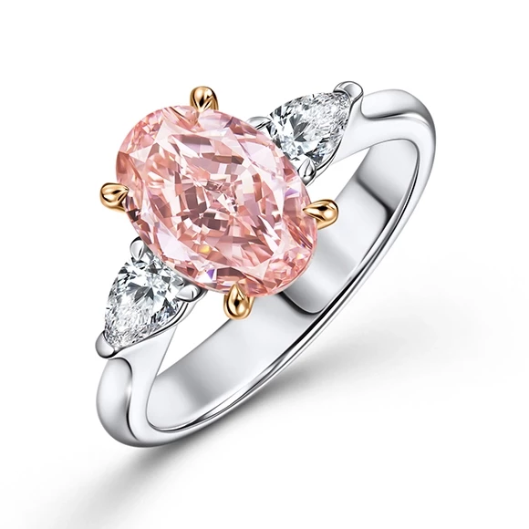 DIAMOND RING 4,51CT * FANCY INTENS PINK (TREATED )