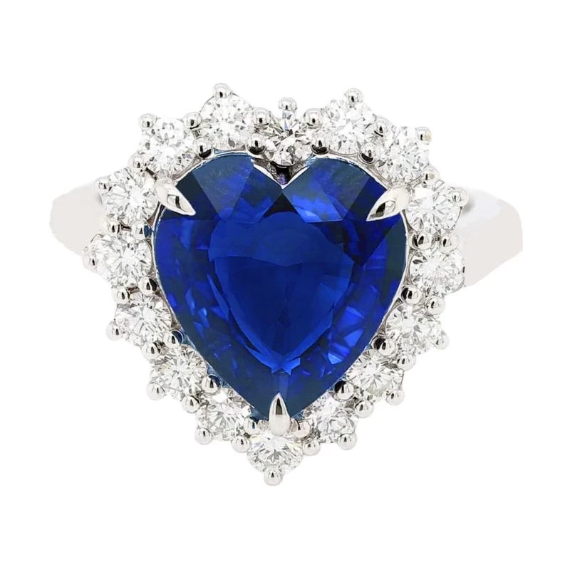 СЕРЬГИ NO NAME SAPPHIRE HEART 17.25 CT & DIAMOND RING HEART17.25CT