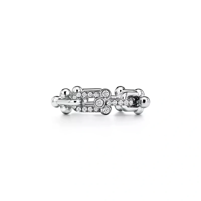 Tiffany & Co Tiffany HardWear Small Link Ring in White Gold with Diamonds (SIZE 55) 72744381 2