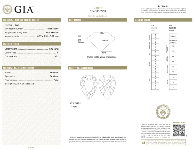 DeRosa PEAR CUT DIAMOND 1.00-1.01 CT F/VS1 EARRINGS (GIA) 1.00 E607742 4