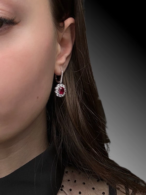 GRAFF RUBY & DIAMOND EARRINGS GE Ruby 4.03 CT 3