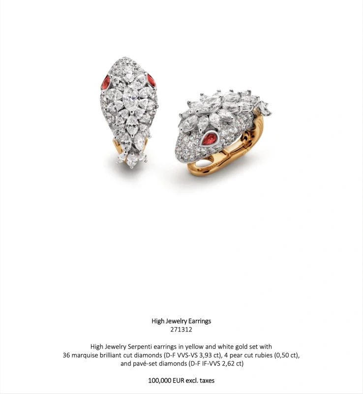 Bvlgari DRAGONI DIAMOND AND RUBY EARRINGS 271312 3