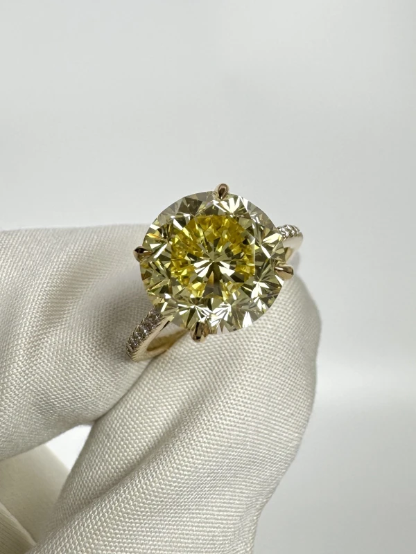 СЕРЬГИ NO NAME С БРИЛЛИАНТОМ 5.53 CT FANCY VIVID  YELLOW/VS1 5.53 CT FVY/VS1 4