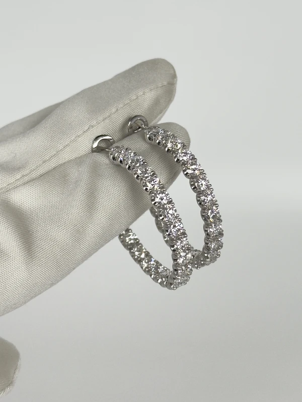 GRAFF ROUND DIAMOND HOOP EARRINGS 14.17 CT GE9584 3