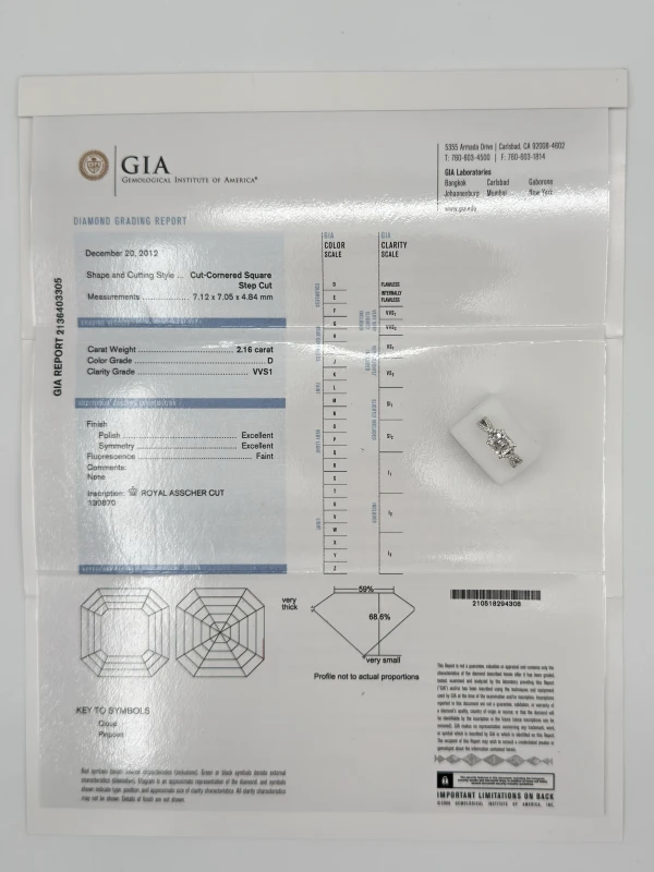 No name DIAMOND 2.16 CT D/VVS1 RING(GIA) NN2.16CT D/VVS1 (GIA) 4
