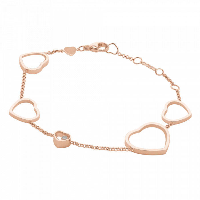 HAPPY HEARTS BANGLE, ROSE GOLD (SIZE M)