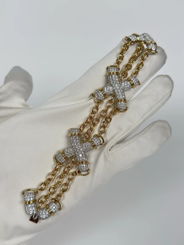 Tiffany & Co X Link Bracelet in Platinum and Yellow Gold 60161703 3
