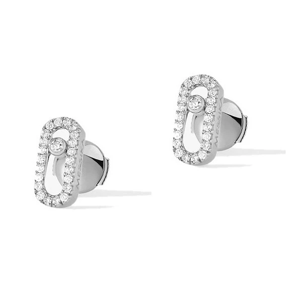 PUCES MOVE UNO, WHITE GOLD, DIAMONDS EARRINGS 
