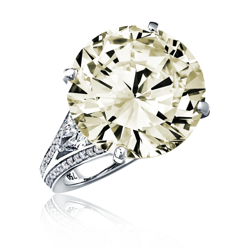 ROUND DIAMOND 14.66 CT N/VS1 RING (SIZE 56)
