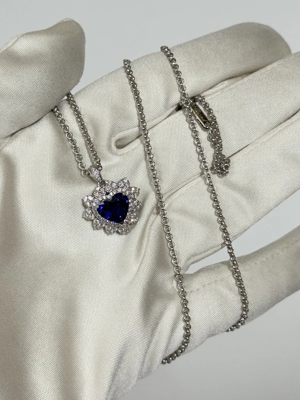 Earrings without a brand SAPPHIRE HEART 2.82 CT PENDANT,  ROYAL BLUE NNS2.82 CT 4