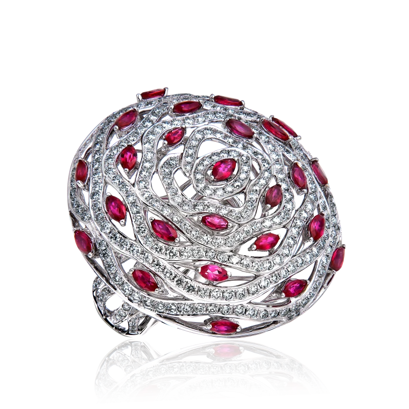 DIAMOND & RUBY RING (SIZE 53)