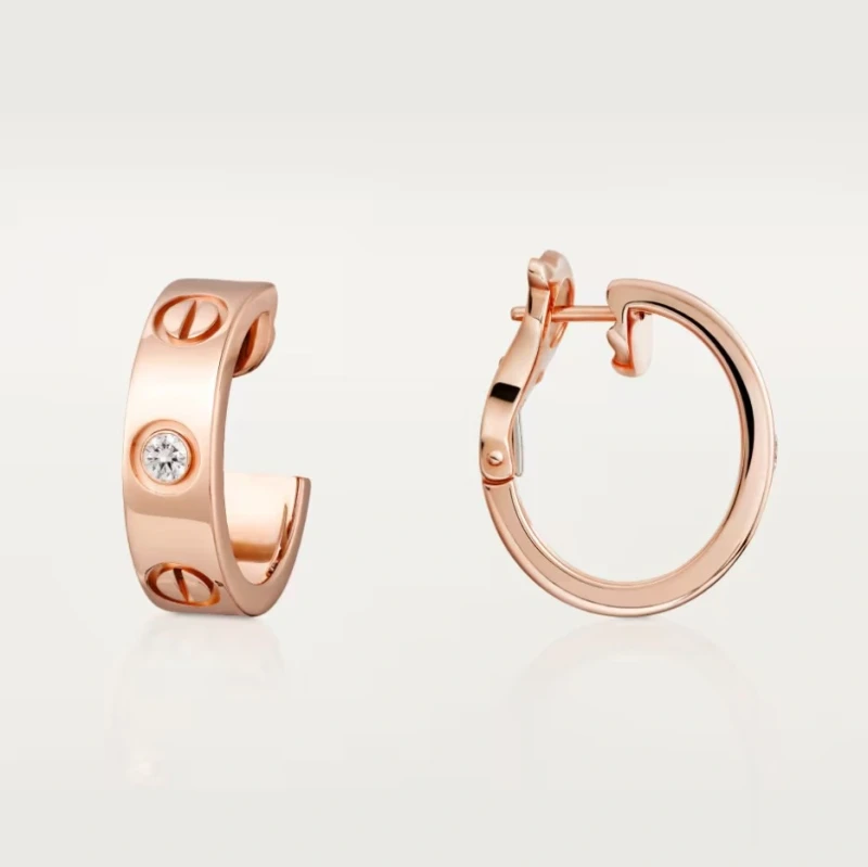 Cartier LOVE hoop earrings, classic model, 2 diamonds B8301218 3