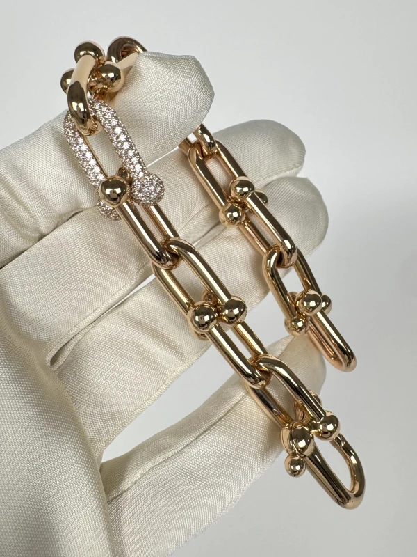 Tiffany & Co Tiffany HardWear Large Link Bracelet in Rose Gold with Diamonds 60451109 2