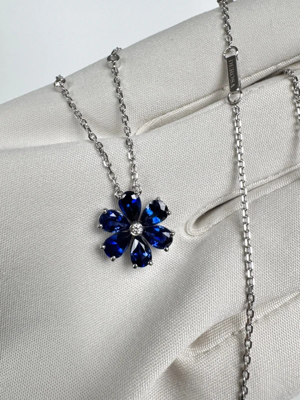 DeRosa PEARSHAPE SAPPHIRE 2.69 CT "ROYAL BLUE" PENDANT N402228 3