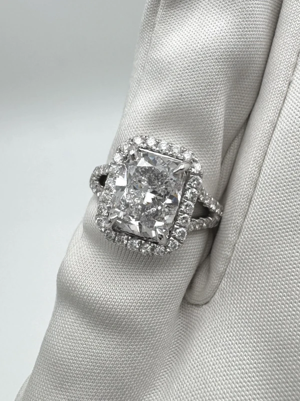 No name CUSHION DIAMOND 3.01 CT D/SI1 RING NN3.01D/SI 4