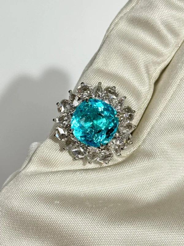 No name PARAIBA TOURMALINE  5.12 CT RING (AIGS) PARAIBA 5.12 CT 5